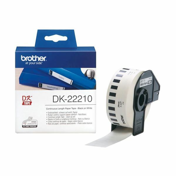 Picture of BROTHER DK22210 termične neskončne nalepke - papir 29mm x 30,48m