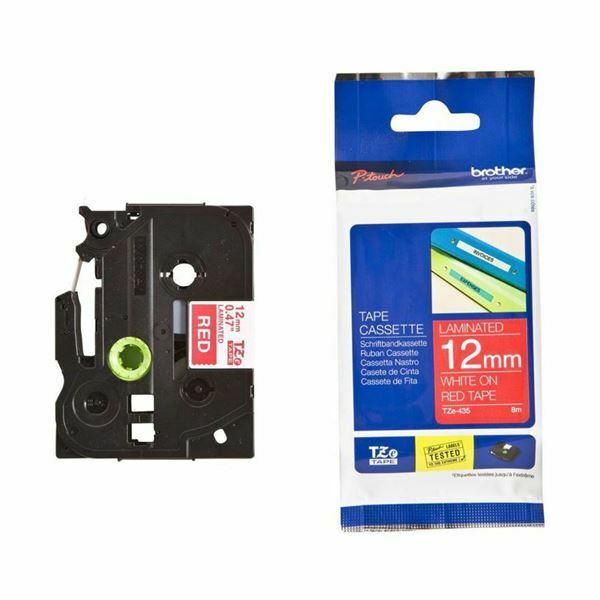 Picture of BROTHER trak TZe 435 rdeč/bel 12mm