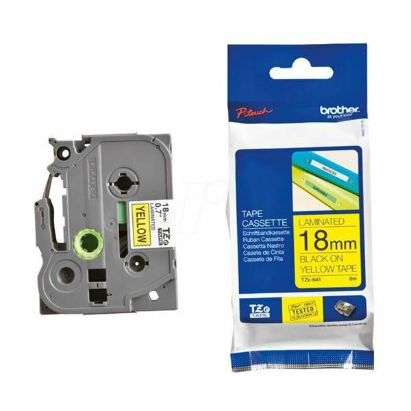 Picture of BROTHER trak TZe 641 rumen/črn 18mm