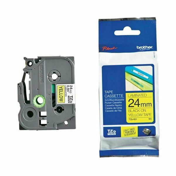 Picture of BROTHER trak TZe 651 rumen/črn 24mm