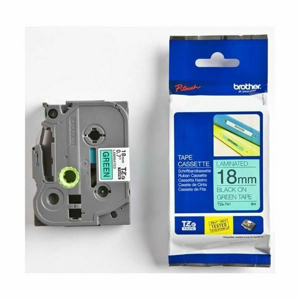 Picture of BROTHER trak TZe 741 zelen/črn 18mm