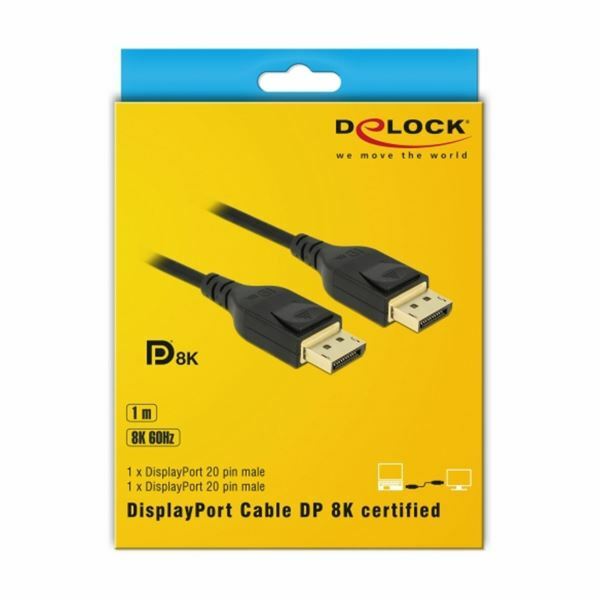Picture of Delock kabel DisplayPort 1m 8K 60Hz črn 85658