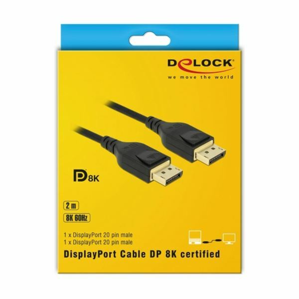 Picture of Delock kabel DisplayPort 2m 8K 60Hz črn 85660