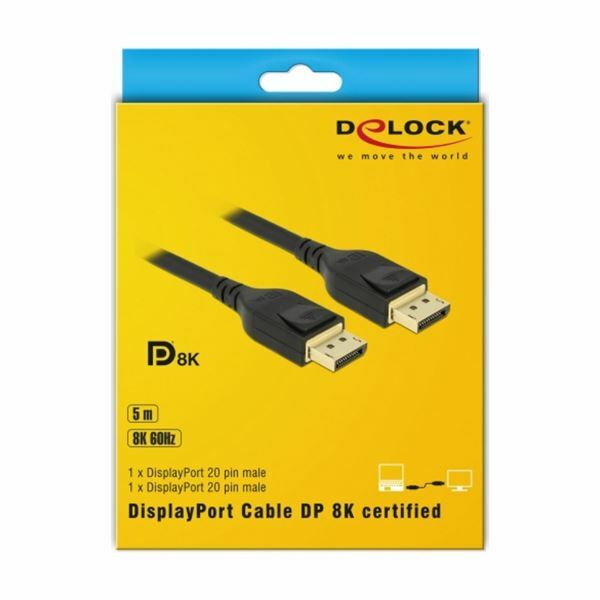 Picture of Delock kabel DisplayPort 5m 8K 60Hz črn 85663