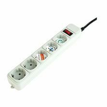 Prenapetostna zaščita 5x220V 1,8m stikalo bela Gembird