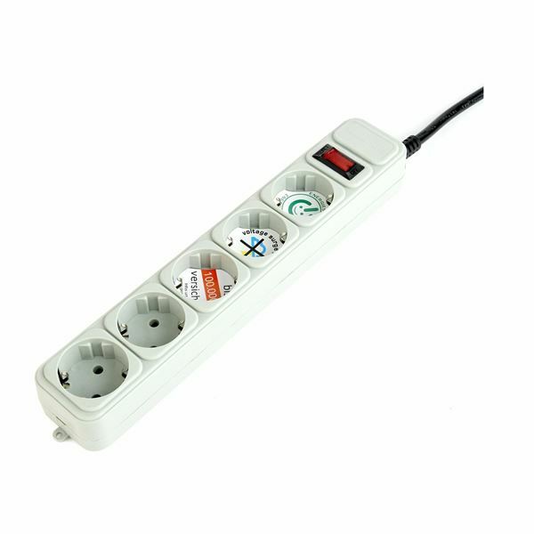 Prenapetostna zaščita 5x220V 1,8m stikalo bela Gembird