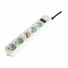 Prenapetostna zaščita 5x220V 3m stikalo bela Gembird