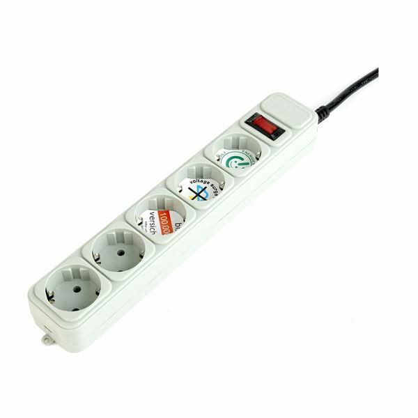 Prenapetostna zaščita 5x220V 4,5m stikalo bela Gembird