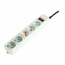Prenapetostna zaščita 5x220V 4,5m stikalo bela Gembird