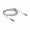 Picture of Delock kabel USB A-B 5m dvojno oklopljen transparent s feritom 83896