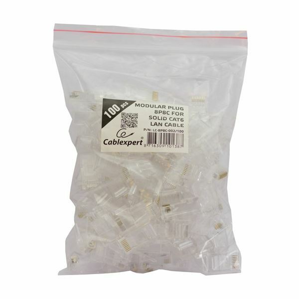 Picture of Gembird RJ45 konektor CAT.6 UTP trdi kabel pak/100 LC-8P8C-002/100