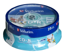 Slika CD-R 52x 700Mb 25-cake printable Verbatim