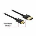HDMI-HDMI-D Mikro kabel z mrežno pove. 1,5m Delock črn 3D 4K slim 84782