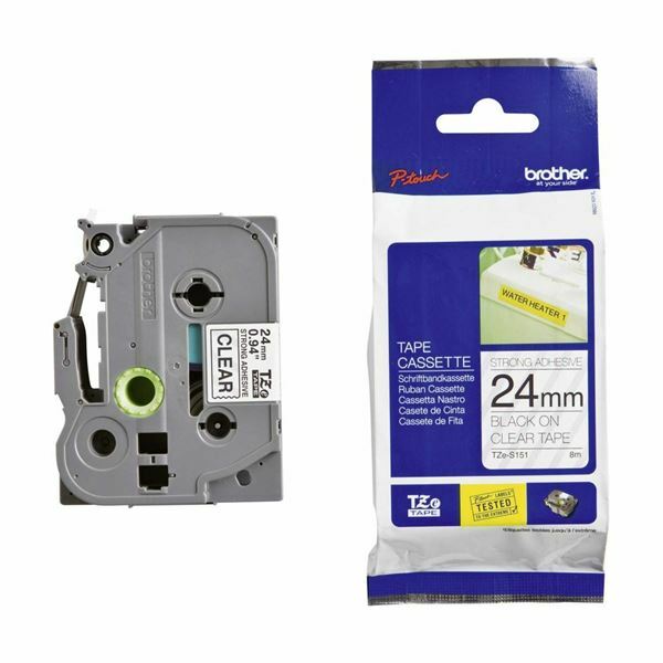 BROTHER trak PT TZES151 prozoren/črn 24mm