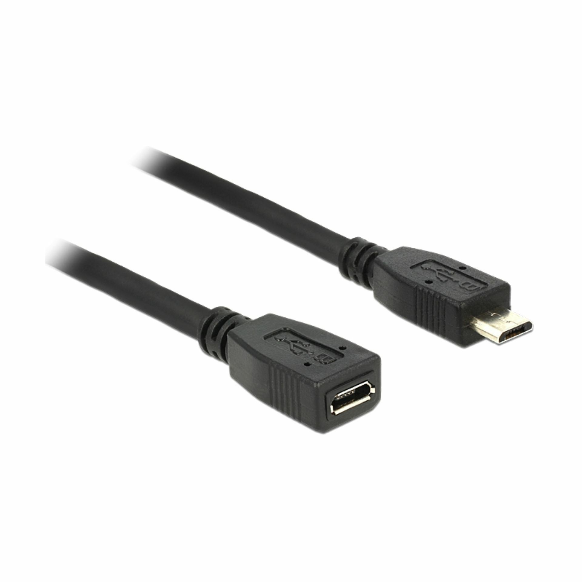 Delock podaljšek USB Mikro B-m Mikro B-ž 0,5m črn 83567 - TechTrade