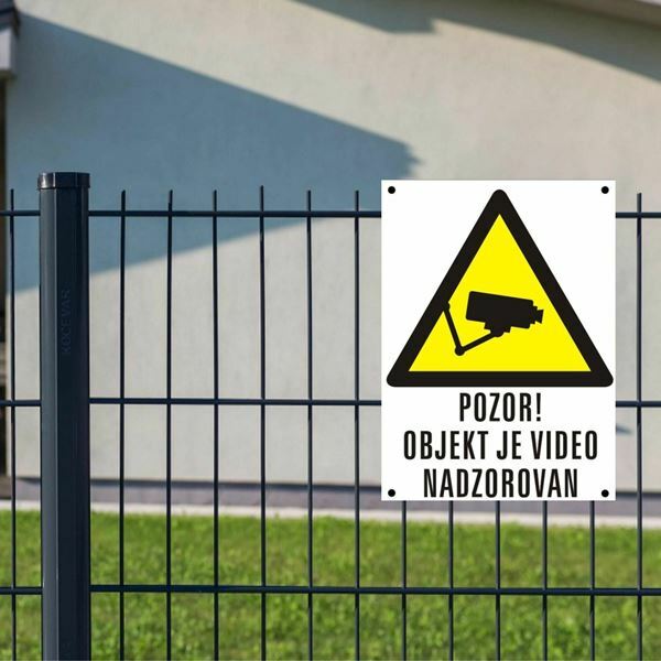 PVC tabla video nadzor označevanje