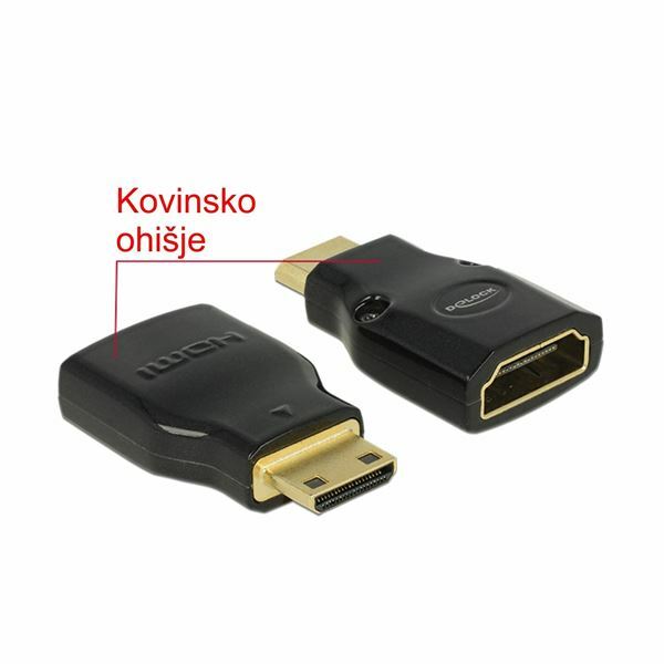 Adaptateur HDMI Femelle - HDMI Mini-C mâle + Micro-D mâle - Delock 65666, Câbles HDMI