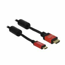 HDMI-HDMI Mini kabel z mrežno pove. 5m Delock črn 3D 4K 84338