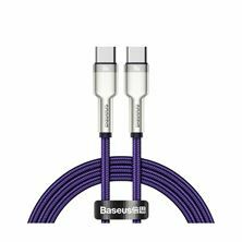 Kabel USB C-C 1m 100W 20V5A Cafule Metal vijoličen pleten Baseus CATJK-C05