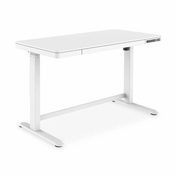 Miza-električni dvig Digitus s predalom in USB polnilcem, dvig do 121cm, bela DA-90406