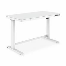 Miza-električni dvig Digitus s predalom in USB polnilcem, dvig do 121cm, bela DA-90406