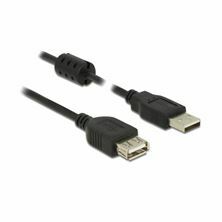 Kabel USB A-A 5m Delock dvojno oklopljen črn 84887