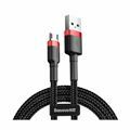 Kabel USB A-B mikro 1m 2.4A Cafule rdeč+črn Baseus CAMKLF-B91
