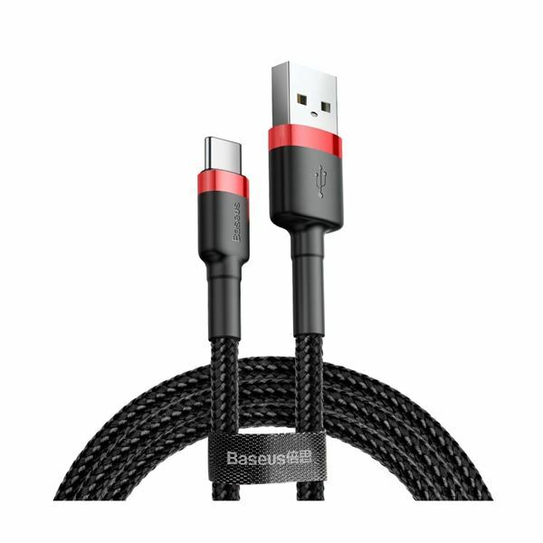 Kabel USB A-C 0,5m 3A Cafule rdeč+črn Baseus CATKLF-A91