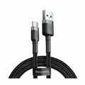 Kabel USB A-C 0,5m 3A Cafule siv+črn Baseus CATKLF-AG1
