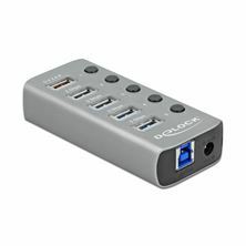 Hub USB 3.2 Gen 1 4xA + 1xFast Charging Port Delock 63262