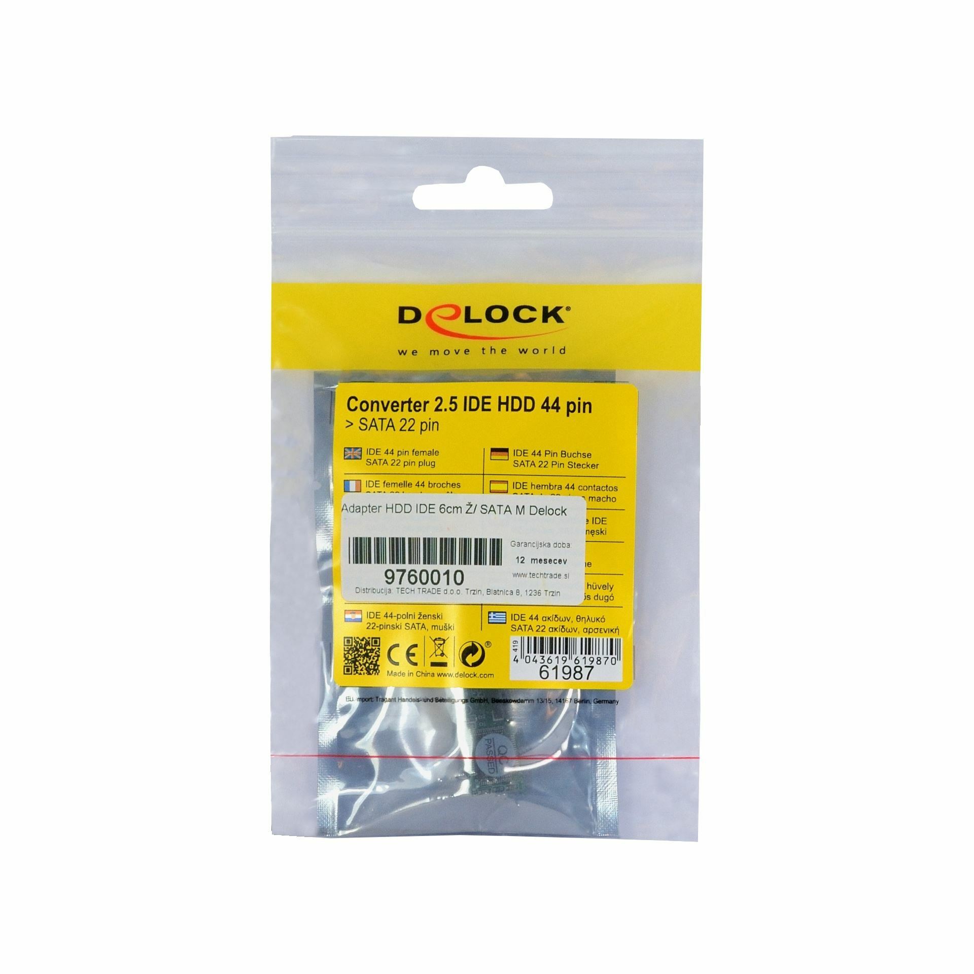 Delock adapter HDD IDE 6cm Ž / SATA M 61987 - TechTrade