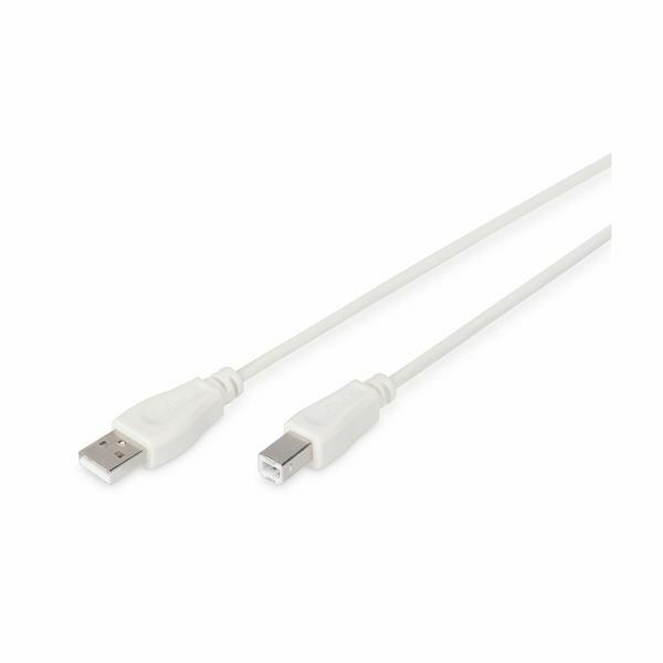 Kabel USB A-B 1,8m Digitus dvojno oklopljen siv, AK-300105-018-E