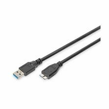 USB kabel A-B mikro 0,25m Digitus, AK-300117-003-S