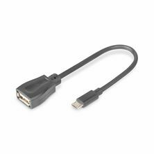 USB kabel A-B OTG 0,2m Digitus, AK-300309-002-S