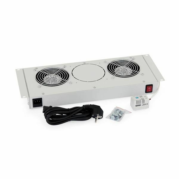 Hladilna enota 4U s termostatom 2x vent. za zidni kabinet TRITON sive barve RAx-CH-X25-X1