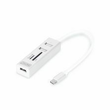 Hub USB-A 2.0 USB-C čitalec kartic Digitus