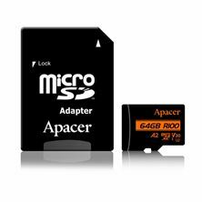 Pomnilniška kartica microSD XC 64GB APACER UHS-I U3 V30 R100 A2 Class 10 AP64GMCSX10U8-R