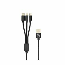 Kabel USB 2.0 A 1 v 3 Lightning/ Tip-C/ Mikro 2,4A za napajanje 1m SBOX USB-3IN1