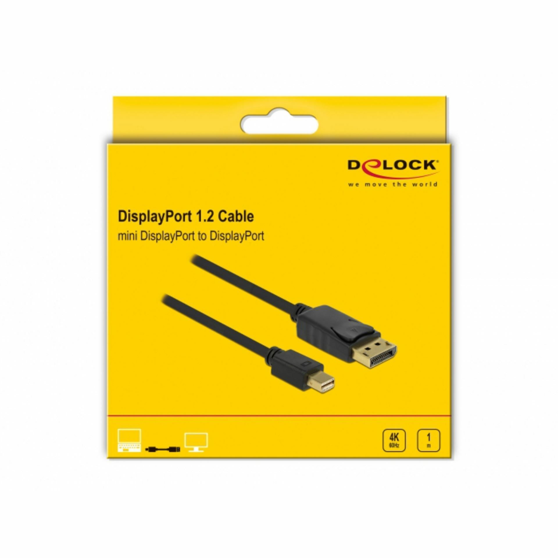 Delock kabel miniDisplayPort-DisplayPort 1m 4K 60Hz 82698 - TechTrade