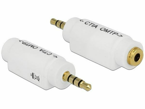 Picture of Delock adapter AVDIO Jack 3,5M 4-pin CTIA-Jack 3,5Ž 4-pin OMTP 65590