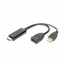 Adapter HDMI M - Displayport 4K 30Hz 20cm Digitus, AK-330101-002-S