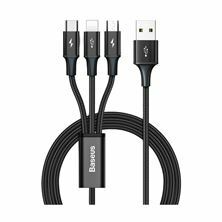 Kabel USB 2.0 3v1 Lightning/ Tip-C/Mikro za napajanje 1.2m črn Baseus  CAJS000001