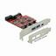 Kartica PCI Express 2x USB 3.2 Gen2 1xUSB Tip C 1x int. 19pin USB 3.0 Delock 90492
