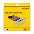 Picture of Delock kartica PCIe 2x USB 3.2 Gen2 1xUSB TipC 1xint. 19pin USB 3.0 90492