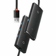 Baseus hub USB 3.2 4xTipA 25cm črn WKQX030001 