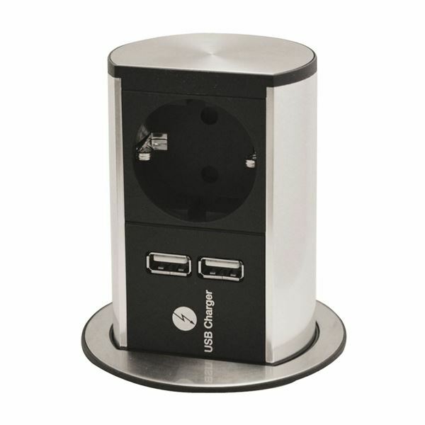 Bachmann ELEVATOR potopni stebriček 1x240V, 2x USB 928.020