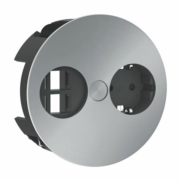 Bachmann TWIST vgradna vtičnica mat krom za kuh.pult 1x220V 1x