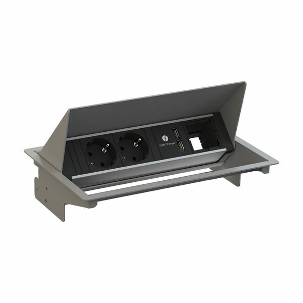 Bachmann Kit CONEO 2x220V, 2xUSB, 1xprazen srebrn 900.406