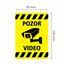 Nalepka "POZOR VIDEO" A6 (134x95) rumena