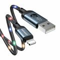 Joyroom kabel USB/Lightning 1.2m 2.4A sound LED črn S-1230N16